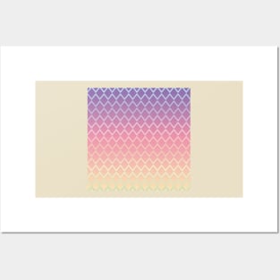 Pink and purple gradient diamond pattern Posters and Art